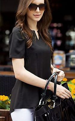 F66633-3  Fashionable Black Peplum Top